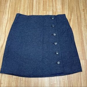 Banana Republic Wool blend button down lined mini skirt sz 0P